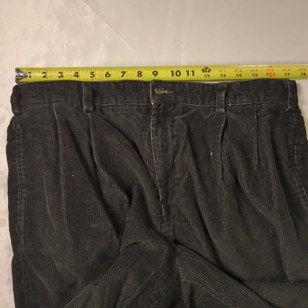 Vintage Eddie Bauer Black Corduroy‎ Pants Size 36x30 Mens Relaxed Fit Nano-care